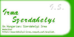 irma szerdahelyi business card